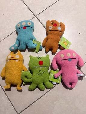 Lot of 5 Vintage 2005 Little Uglys Plush - Cinko, Tray, Ox, Target, and Gato Del
